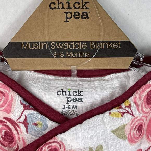 Chick Pea 100% Cotton Baby Muslin Swaddle Blanket 3-6 Months Floral Print - Picture 6 of 7